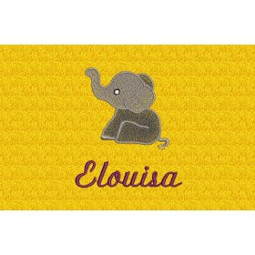 Kleiner Elefant - Stickerei-Motiv für Kinder - auf Wunsch mit Name