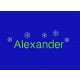 Schneekristalle + Name Alexander - Schriftart Helvetica